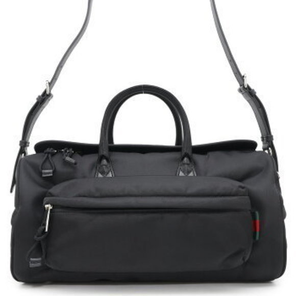 Gucci handbag nylon duffle bag Shoulder Bag black - Picture 1 of 8
